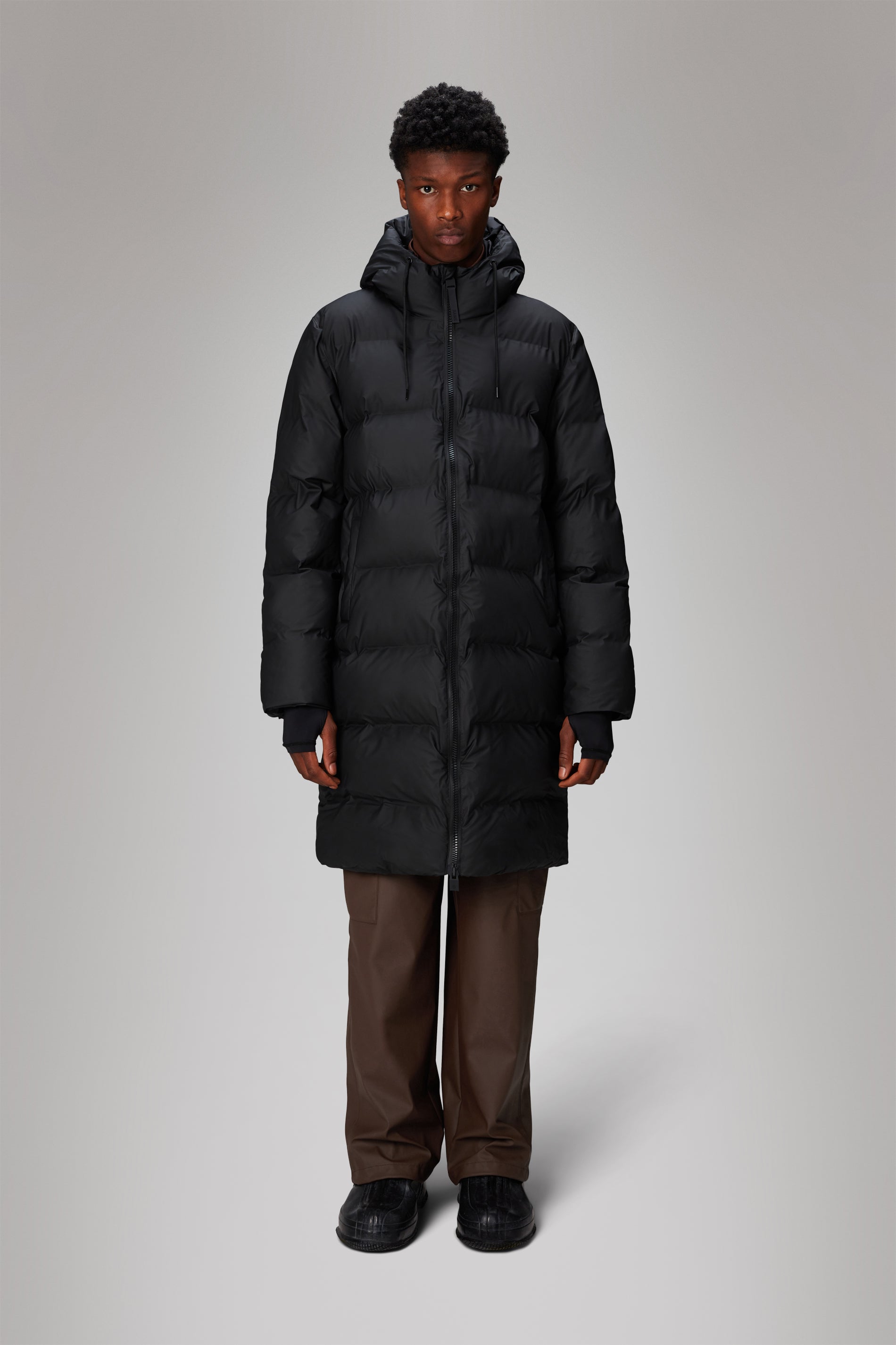 Long puffer jacket men best sale