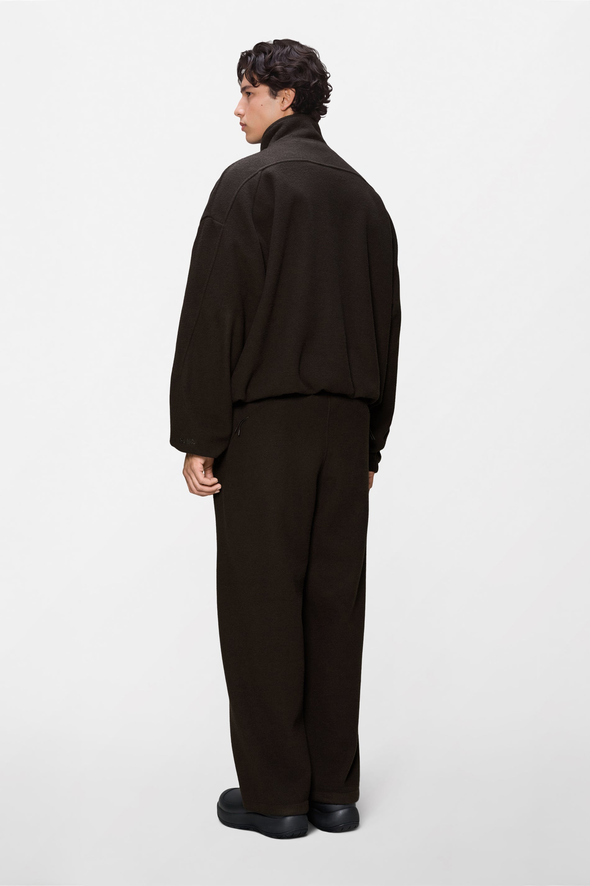 RAINS Fleece Zip Jacket Bark Long Sleeve