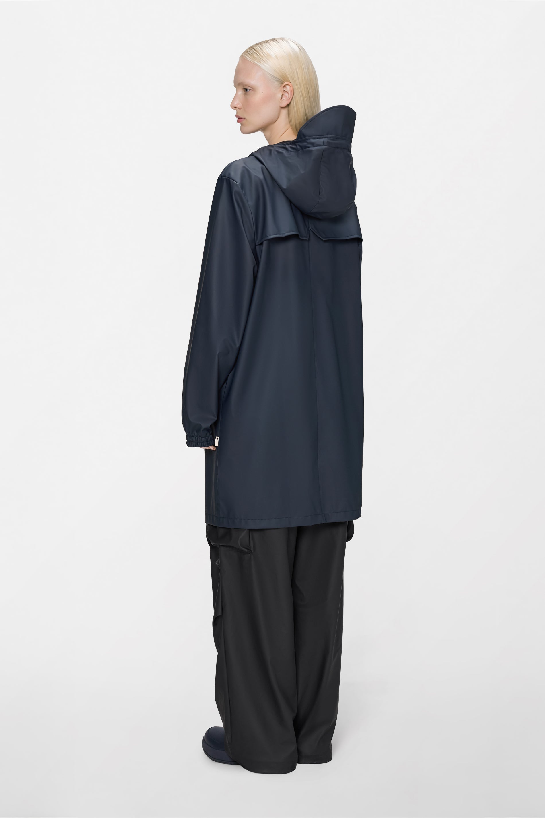 RAINS Long Storm Breaker Navy Jacket